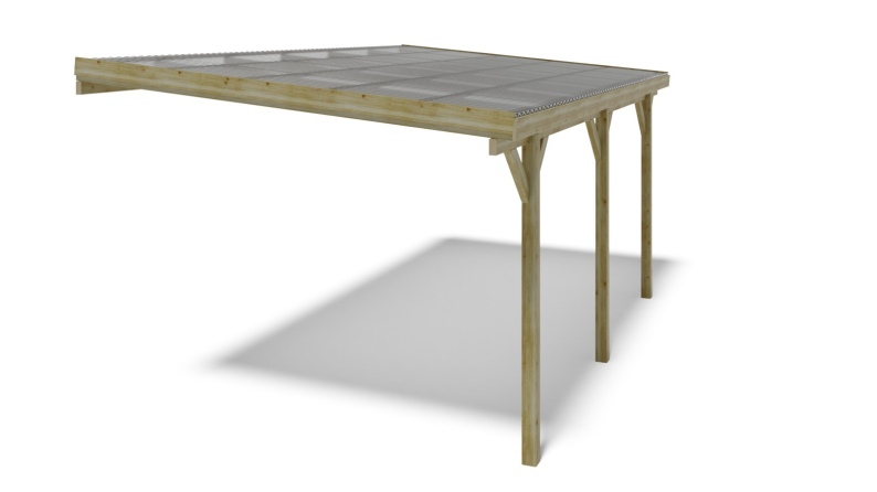 Carport Garagendach 3x5.24 m - 15 m2 - PVC-Abdeckung 