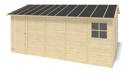 Autogarage aus Holz - 14.94m2 - 3.05x4.93m - 18mm