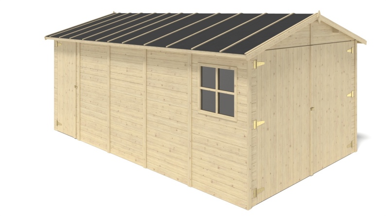 Autogarage aus Holz - 14.94m2 - 3.05x4.93m - 18mm