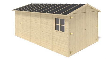 Autogarage aus Holz - 14.94m2 - 3.05x4.93m - 18mm