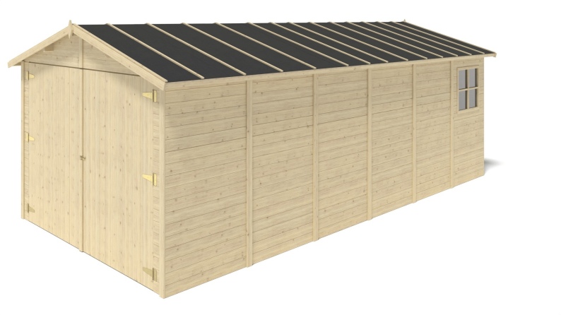 Autogarage aus Holz - 18.19m2 - 3.05x5.91m - 18mm