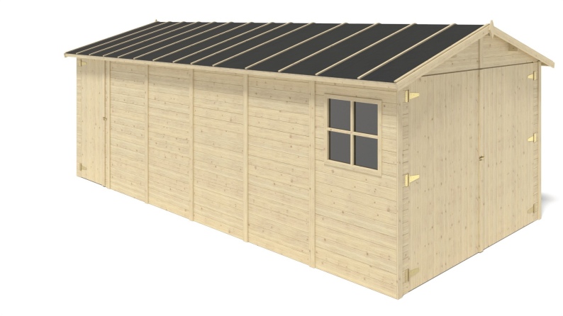 Autogarage aus Holz - 18.19m2 - 3.05x5.91m - 18mm