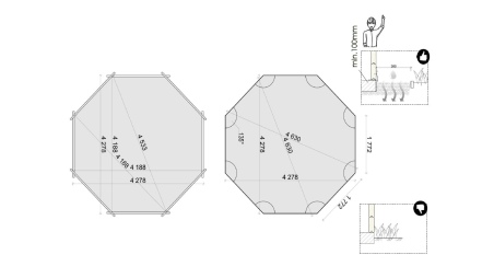 Holzpool 4.71x4.72 - H.1.2 m - mit Filteranlage
