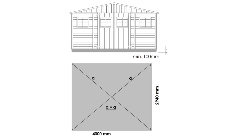 Gartenhaus, Gerätehaus 11.88m2 - 4x2.97m
