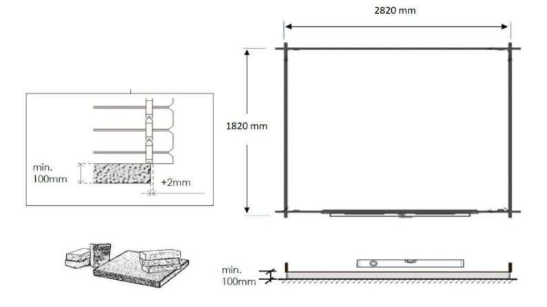 Gartenhaus, Gerätehaus 6m2 - 3x2m - 28mm