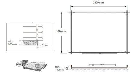 Gartenhaus, Gerätehaus 6m2 - 3x2m - 28mm