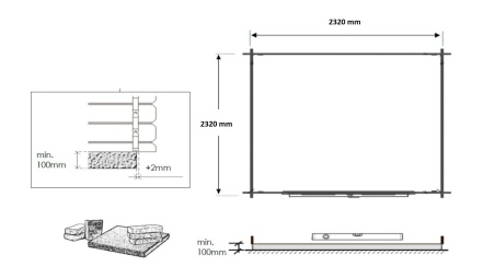 Gartenhaus, Gerätehaus 6.25m2 - 2.5x2.5m - 28mm - Imprägniert
