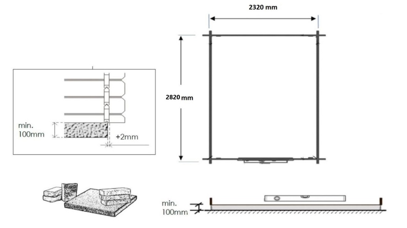 Gartenhaus, Gerätehaus 7.5m2 - 2.5x3m - 28mm - Imprägniert