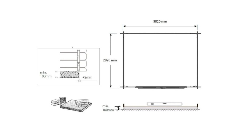 Gartenhaus, Gerätehaus 12m2 - 4x3m - 28mm - Imprägniert