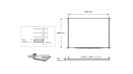 Gartenhaus, Gerätehaus 12m2 - 4x3m - 28mm - Imprägniert