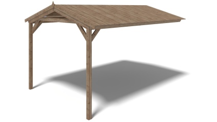 Überdachung für Veranden, Terrassen und Gartenhäuschen 4x2.76m - Imprägniert 