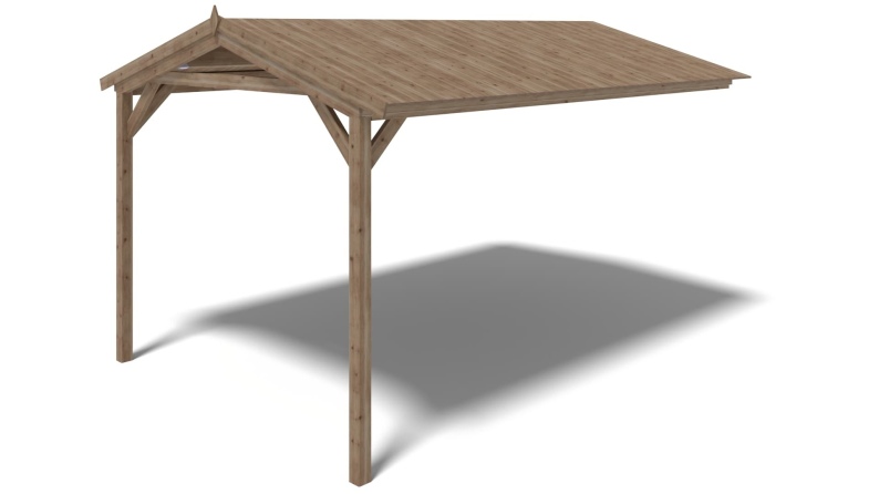 Überdachung für Veranden, Terrassen und Gartenhäuschen 4x2.76m - Imprägniert 