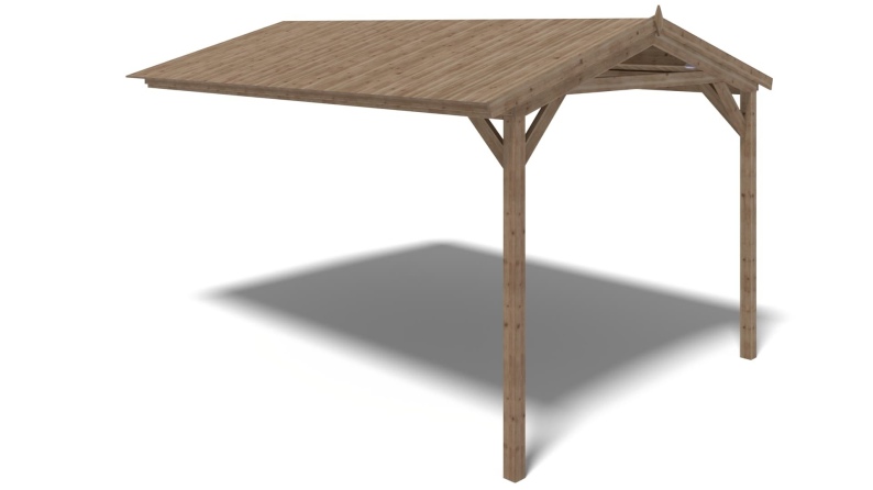 Überdachung für Veranden, Terrassen und Gartenhäuschen 4x2.76m - Imprägniert 