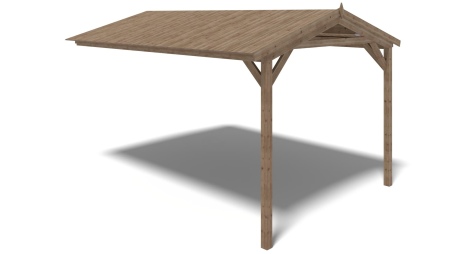 Überdachung für Veranden, Terrassen und Gartenhäuschen 4x2.76m - Imprägniert 