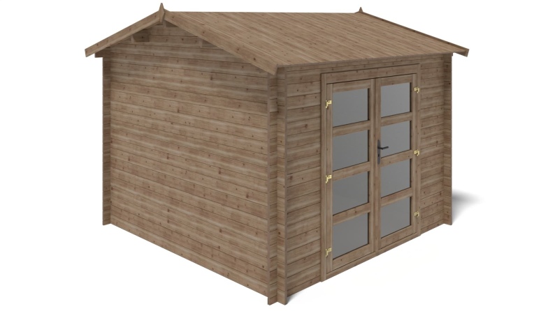 Gartenhaus, Gerätehaus 9m2 - 3x3m - 28mm - Imprägniert