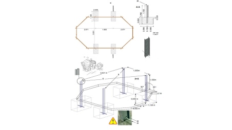 Holzpool 6.57x4.07 - H.1.2 m - mit Filtration und Schrank für Zubehör