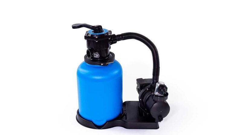 Holzpool 6.57x4.07 - H.1.2 m - mit Filtration und Schrank für Zubehör