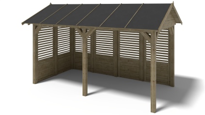 Gartenlaube Gartenpavillon 5x3.06m mit Paneelen - Imprägniert