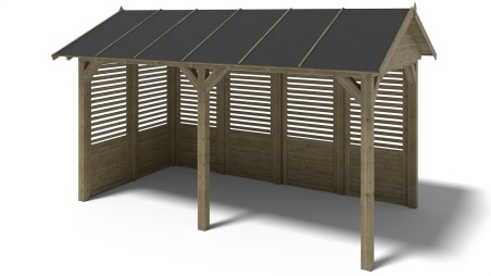 Gartenlaube Gartenpavillon 5x3.06m mit Paneelen - Imprägniert
