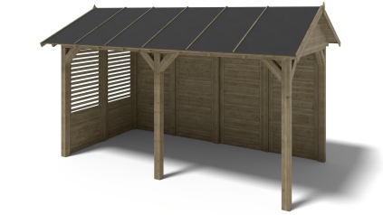 Gartenlaube Gartenpavillon 5x3.06m mit Paneelen - Imprägniert