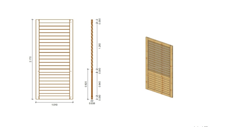 Gartenlaube Gartenpavillon 5x3.06m mit Paneelen - Imprägniert