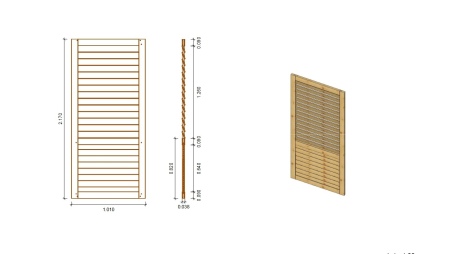 Gartenlaube Gartenpavillon 5x3.06m mit Paneelen - Imprägniert