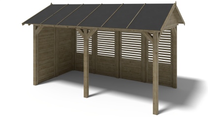 Gartenlaube Gartenpavillon 5x3.06m mit Paneelen - Imprägniert