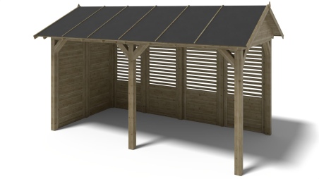 Gartenlaube Gartenpavillon 5x3.06m mit Paneelen - Imprägniert