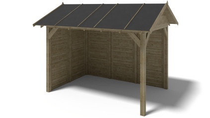 Gartenlaube Gartenpavillon 4.04x3.06m mit Paneelen - Imprägniert