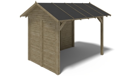 Gartenlaube Gartenpavillon 4.04x3.06m mit Paneelen - Imprägniert