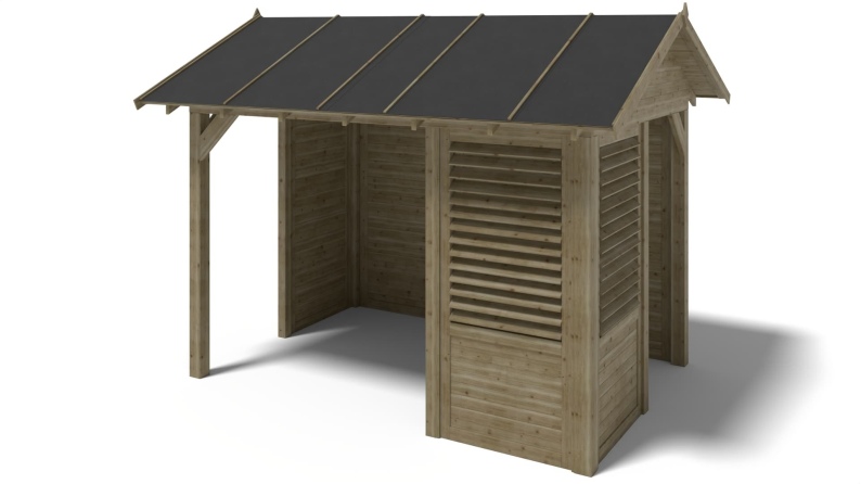 Gartenlaube Gartenpavillon 4.04x3.06m mit Paneelen - Imprägniert