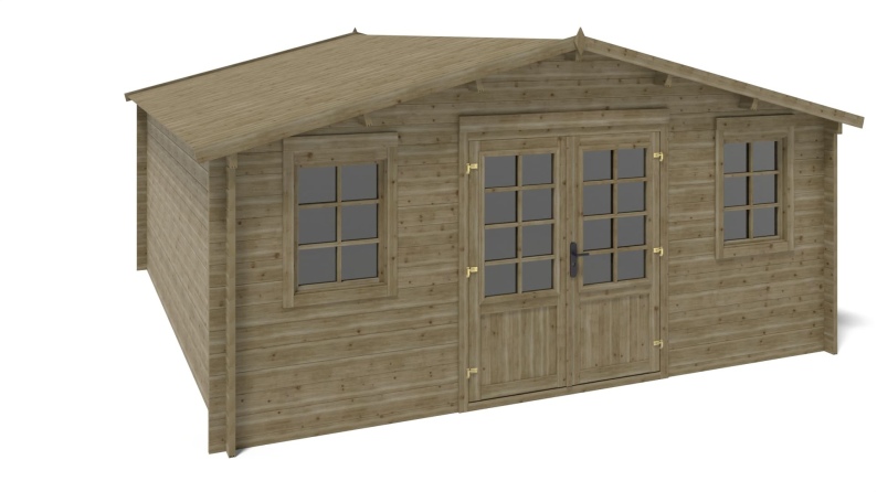 Gartenhaus, Gerätehaus 25m2 - 5x5m - 40mm - Imprägniert
