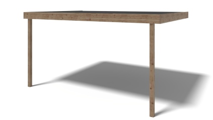 Überdachung für Veranden, Terrassen und Gartenhäuschen 3.88x3m - Imprägniert 