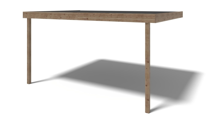 Überdachung für Veranden, Terrassen und Gartenhäuschen 3.88x3m - Imprägniert 