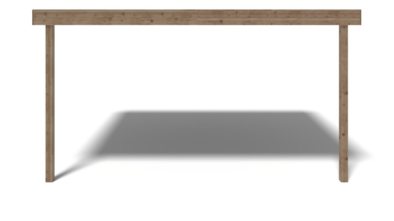 Überdachung für Veranden, Terrassen und Gartenhäuschen 3.88x3m - Imprägniert 