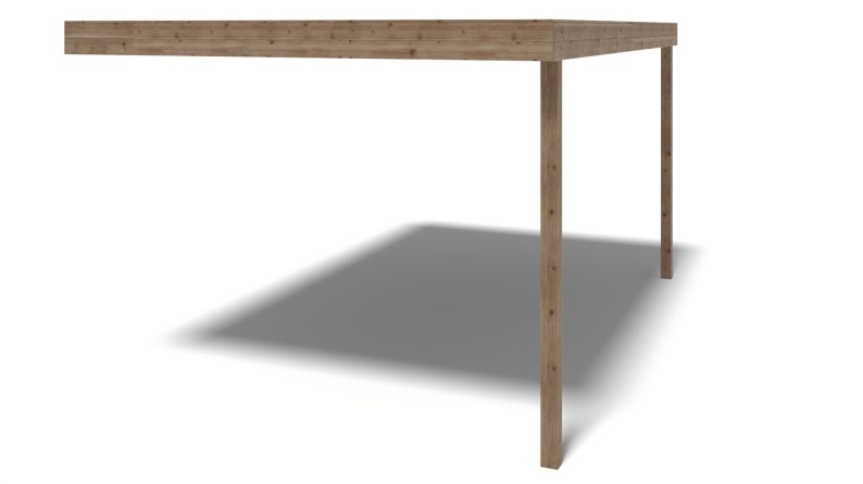 Überdachung für Veranden, Terrassen und Gartenhäuschen 3.88x3m - Imprägniert 