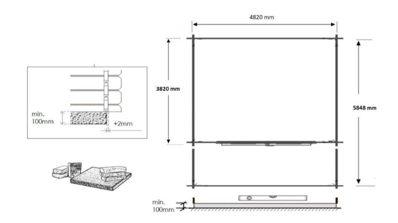 Gartenhaus, Gerätehaus – 5x4 m mit Anbau 5x3.76 m - 30 m² – Imprägniert