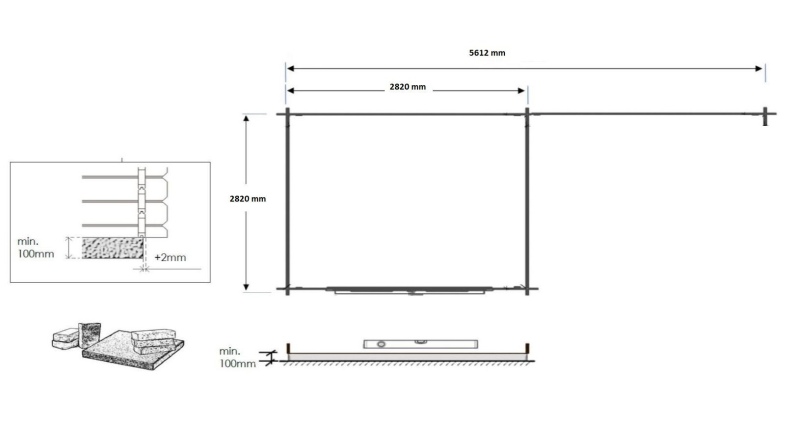 Gartenhaus, Gerätehaus 17.4m2 - 5.79x3m - 28mm