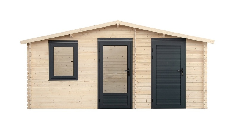 Gartenhaus, Gerätehaus – 5x3 m mit Anbau 5x2.76 m - 25 m²