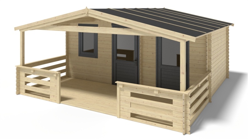 Gartenhaus, Gerätehaus – 5x3 m mit Anbau 5x2.76 m - 25 m²