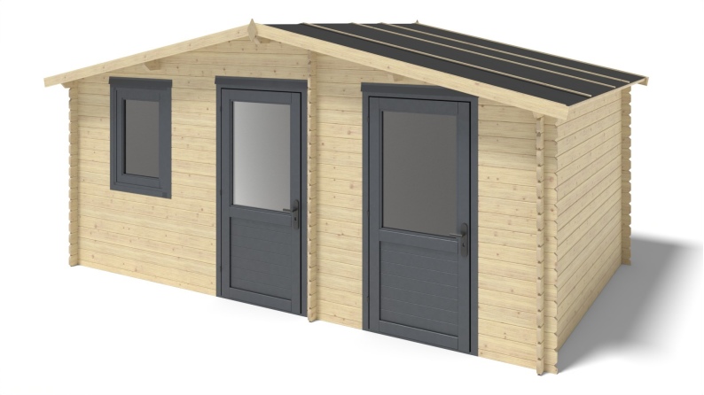 Gartenhaus, Gerätehaus – 5x3 m mit Anbau 5x2.76 m - 25 m²