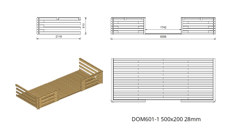 Gartenhaus, Gerätehaus – 5x3 m mit Anbau 5x2.76 m - 25 m²