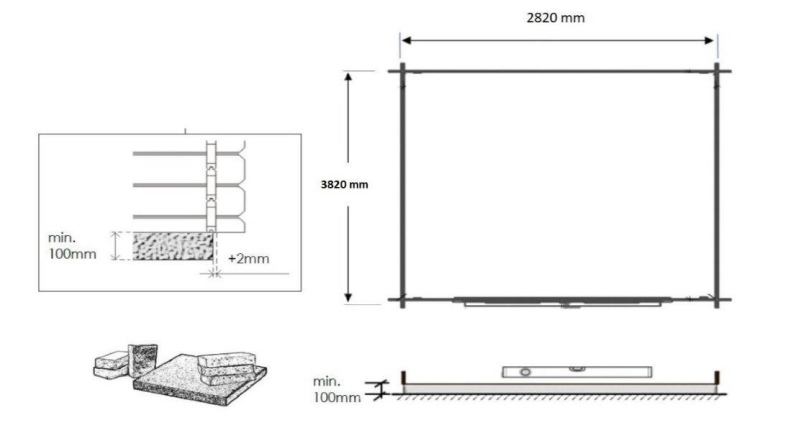 Gartenhaus, Gerätehaus 12m2 - 3x4m - 28mm
