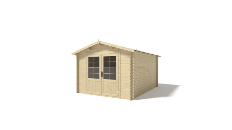 Gartenhaus, Gerätehaus – 3x4 m mit Anbau 3x3.76 m - 21 m²