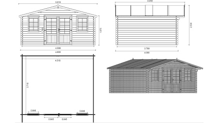 Gartenhaus, Gerätehaus 19.2m2 - 4.8x4m - 40mm