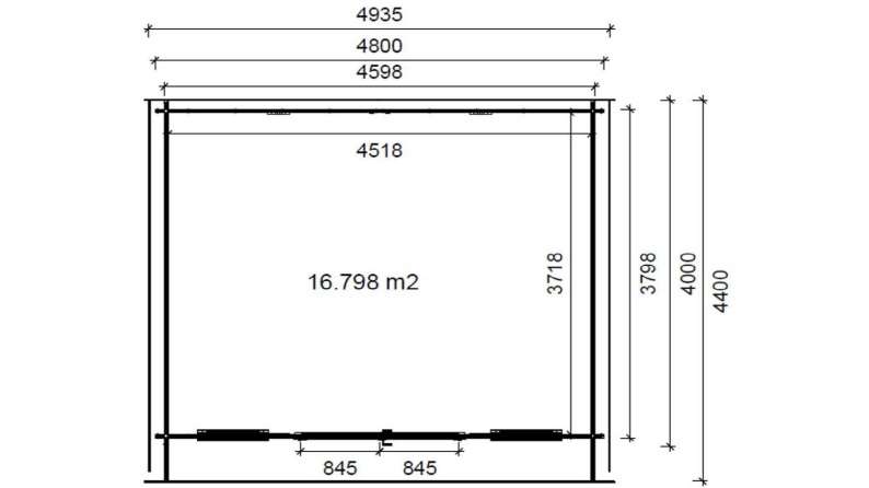 Gartenhaus, Gerätehaus 19.2m2 - 4.8x4m - 40mm