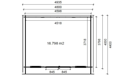 Gartenhaus, Gerätehaus 19.2m2 - 4.8x4m - 40mm