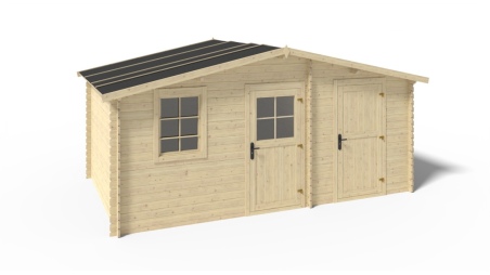 Gartenhaus, Gerätehaus – 5x3 m mit Anbau 5x2.76 m - 35 m²