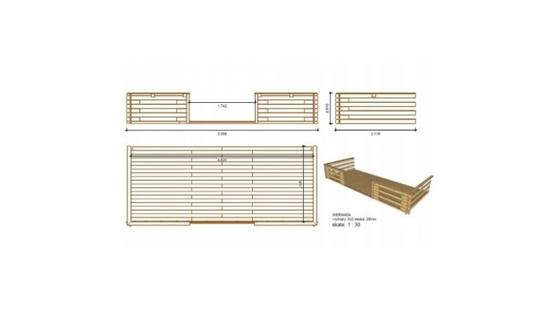 Gartenhaus, Gerätehaus – 5x3 m mit Anbau 5x2.76 m - 35 m²