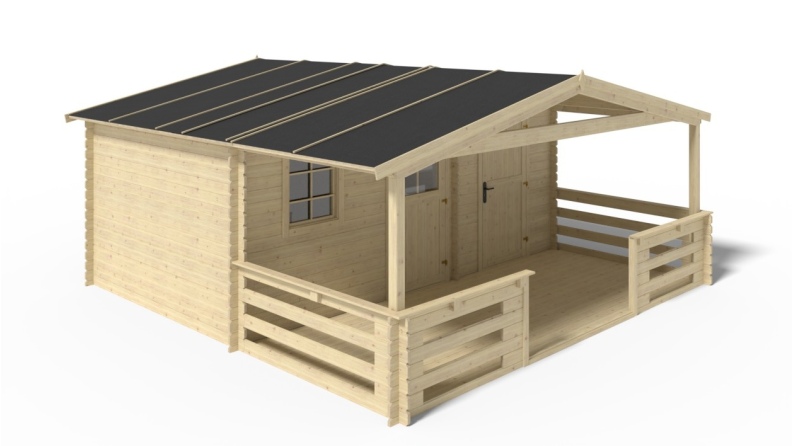 Gartenhaus, Gerätehaus – 5x3 m mit Anbau 5x2.76 m - 35 m²